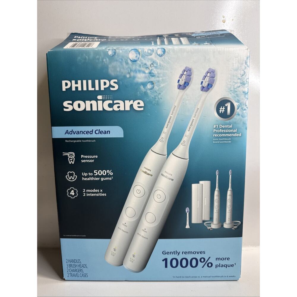 Philips Sonicare Advanced Clean Rechargeable Electric Toothbrush 2 Pack-Read Me